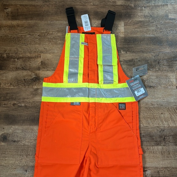 NWT Work King Unlined Bib Overall - Safety Hi Vis - Picture 2 of 8